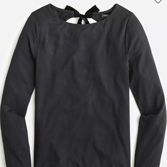 J.Crew FormKnit Open-Back Velvet Tie Top in Black M NWT 90s - Picture 4 of 11